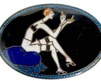 Vintage Enamel Art Deco Style Belt Buckle From Czechoslovakia
Lot #: 12