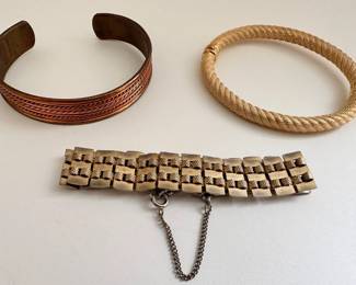 3 Bracelets: Goldette NY, Copper Cuff & Italian, Some Vintage~Jewelry
Lot #: 86