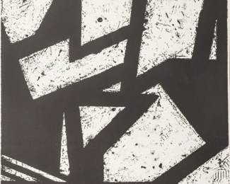 Gordon Newton (American, 1948-2019) Lithograph in Black And White on Paper, 1972, "Untitled", H 35" W 24"