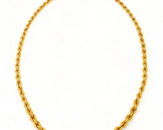 18k Gold Necklace, Tapered Spiral L 17" 22.6g