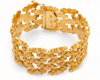 18k Gold Bracelet, Italy Ca. 1960, L 7" 37.9g 1 pc