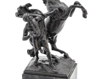 After Guillaume Cousteau Bronze, "The Marley Horse", H 10" L 7.5"