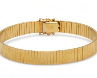 14k Yellow Gold Bracelet, Italy Ca. 1960, L 7" 22g