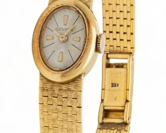 Geneve 18k Gold Swiss Lady's Watch Ca. 1955, L 6" 33.8g