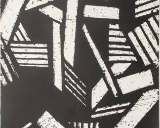 Gordon Newton (American, 1948-2019) Lithograph in Black And White on Paper, 1972, "Untitled", H 35.25" W 24.5"