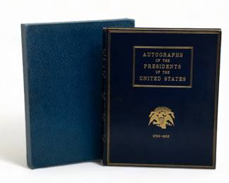 Presidents of the United States, Lavishly Bound Collection of Presidential Autographs Ca. 1925, H 12.25" W 10"