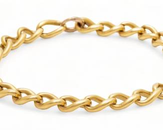 18K Yellow Gold Man's Link Bracelet, As Is L 8.5" 35g