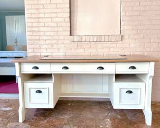 CHRISTOPHER LOWELL SHORE COLLECTION EXECUTIVE DESK - ANTIQUE WHITE - OFFICE FURNITURE
