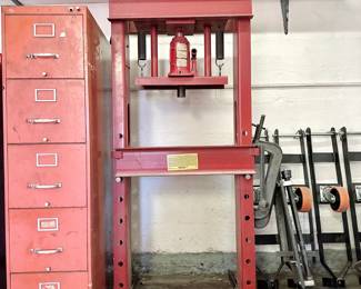 20-TON HYDRAULIC BOTTLE JACK SHOP PRESS - RED