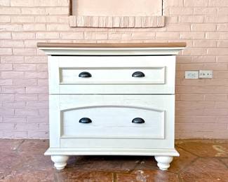 CHRISTOPHER LOWELL SHORE COLLECTION 2 DRAWER LATERAL FILE CABINET - ANTIQUE WHITE - OFFICE STORAGE