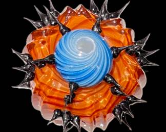 Mark Eckstrand Glass Art Sea Urchin
2-1/2" diameter