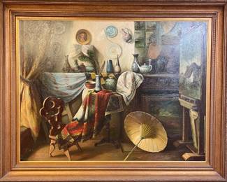 Original Oil
Large Scale Still Life of Room
35-1/2"x47"