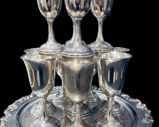 Set of 12 Wallace "Rosepoint"
﻿Sterling Silver Goblets