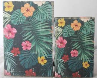 1145 - 2 pc. Set of Wood Storage Boxes by Three Hands 13" x 8.75" x 2.75"
