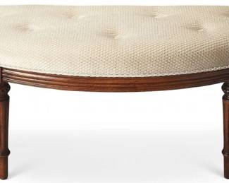 6087 - Butler Specialty Tamara Masterpiece demilune bench olive ash burl 21.5 x 46.5 x 19.5 Retail $459
