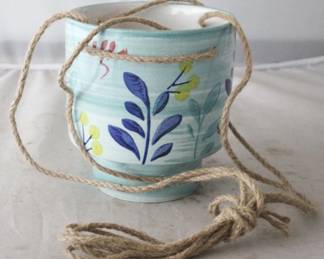 1143 - Hanging Planter by Three Hands 6" x 6" x 6.5"
