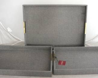 1501 - 3 pc Wood Tray Set - 20.5 x 15 x 1.75
