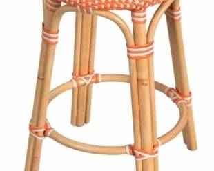 6043 - Butler Specialty orange rattan counter stool 24 x 15
