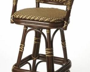 6046 - Butler Specialty rattan swivel bar stool 45.5 x 21 x 16.5 seat height 0 "
