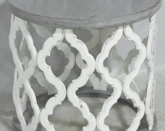 710 - Split Nickel round side table 23 x 24
