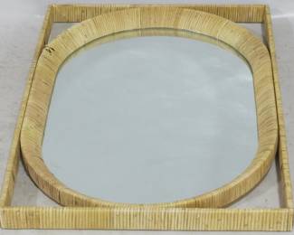 3020 - Elk Home Baarlo Mirror 33.5x23.5 Wicker is peeling in one spot
