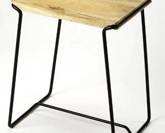 6037 - Butler wood & black metal counter stool 20.5 x 16.25 x 13
