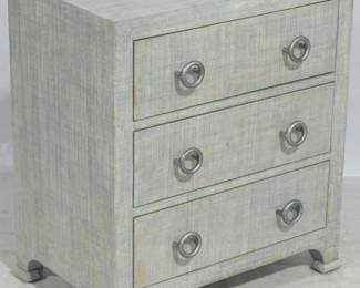 779 - Butler Specialty raffia 3 drawer chest 28.5 x 25 x 16
