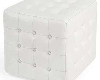 6080 - Butler Special Leon leather ottoman 18 x 18 x 18
