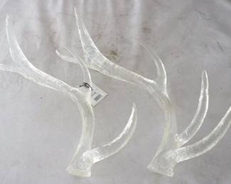 1026 - Pair of Clear Antlers by Three Hands 3" x 8.5" x 21.25"
