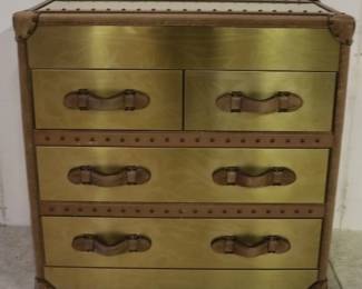 7070 - Union Home copper finish metal cocktail table 15.5 x 30 wood base
