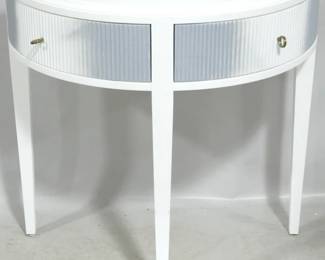 944 - Wildwood Cottage demilune console 33 x 32 x 17

