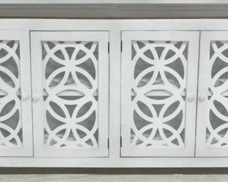 696 - Carved 4 door credenza 36 x 72 x 16
