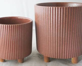 1154 - 2 pc. Set of Planters by Three Hands 8" x 8" x 8.25"
