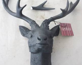 1206 - Deer Head Decoration by Three Hands (As is/Broken) Broken Antler 16" x 12.25" x 6.25"
