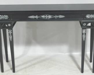 782 - Chelsea House Carved black console with accents 32 x 52 x 14
