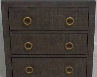 816 - Butler Specialty Raffia Dark Brown Chest 28x25x16
