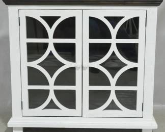 3132 - Painted Glass Front Cabinet 39x42x14
