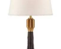 1332x - Arturo Forged Accent Lamp, 18" aged iron & brass, linen shade Retail $399
