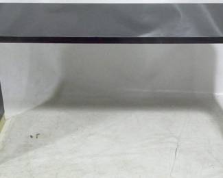 3014 - Chelsea House Waterfall black acrylic console 27.5x52x13 brass base
