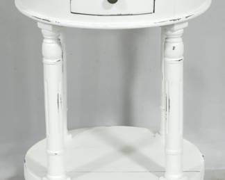 712 - Painted round 1 drawer stand, 28 x 19
