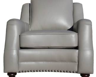 152 - LEA Unlimited Victoria leather chair nail head trim 36 z 45 z 38
