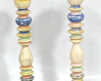 863 - Multi color pair 23" candle prickets
