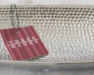1254 - Hammered Tray by Three Hands 12" x 5" x 2"
