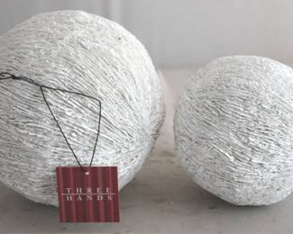 1400 - 2 Decorative White Balls - 6" round
