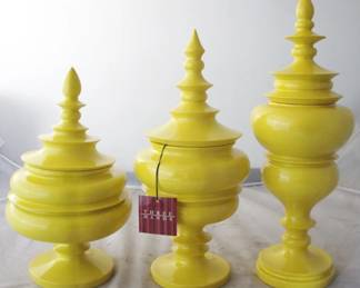 1187 - 3 pc. Set of Jars w/ Lids by Three Hands 8" x 8" x 12"
