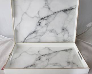 1213 - 2 pc. Serving Tray Set by Three Hands 19" x 13.75" x 1.5"
