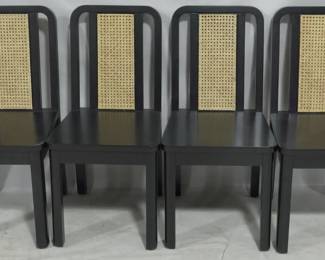 984 - 4 Wildwood Chandigarth caned black chairs 37x15 x20  Retail $1378 each
