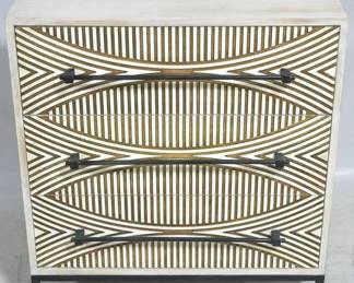 886 - Butler Specialty Dalvin carved chest 3 drawer 33.5 x 30 x 14
