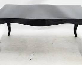 53 - Alden Parkes Chantal black lacquer cocktail table 18.5 x 25 x 39.5
