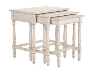 44 - Alden Parkes Nathan nesting tables, cream 25.5 x 26 x 17.75 Retail Price $1,285

